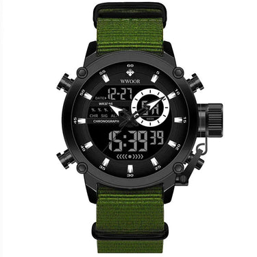 Montre de Randonnée à Quartz & Digitale à Bracelet Nylon Militaire